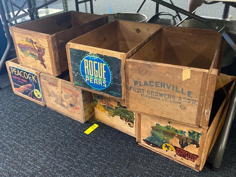 7 Vintage Wooden Crates