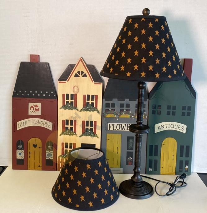 Tall Black Bobbin Style Lamp with Star Shade and More