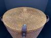 Wicker Hamper with Leather Handles and Lid - 2