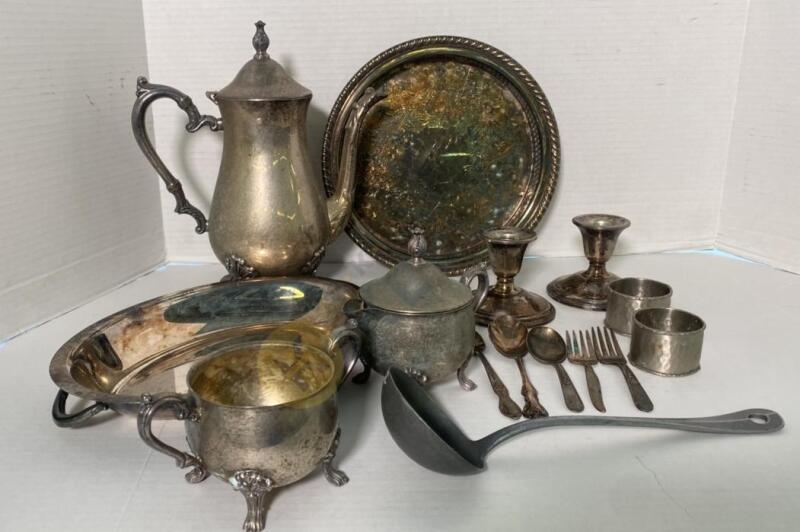 Silver Plated Teapot, Creamer Set, and More