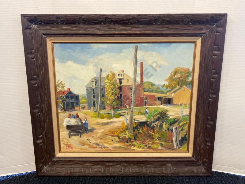 Mid Century One-of-a-Kind Oil Painting on Canvas