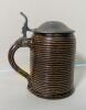 Vintage West Germany Brown Pottery Stein with Pewter Lid - 3