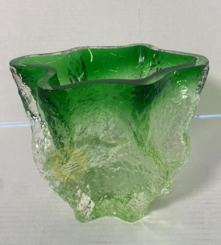 MCM Green to Clear Art Glass Liepukka Vase