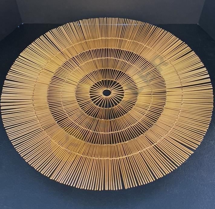 Brutalist Gold Metal Sun Wall Art