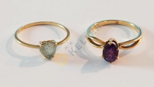 Two 14K Gold Rings with Gems