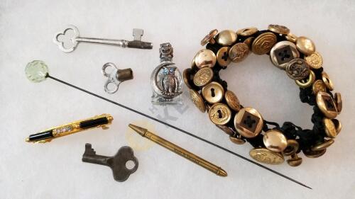 Hat Pin, Skelton Key, Barrette, and More