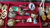 Wooden Jewelry Box Full of Jewelry Including Lapel Pin Vase - 8
