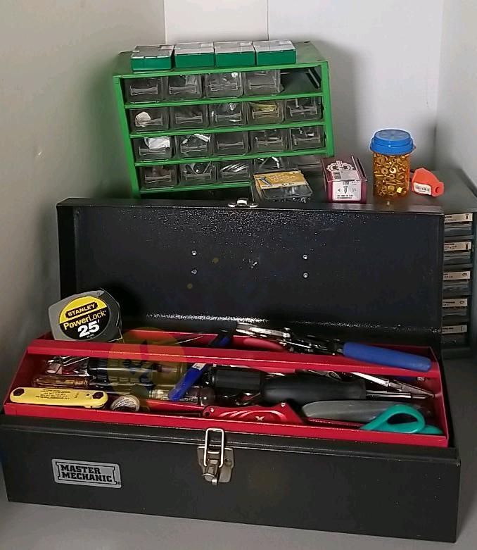 Toolbox, Tools, Hardware, and Hardware Drawers