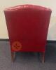 Mid-Century Chesterfield Wine Red Tufted Faux Leather Wingback Chair - 3