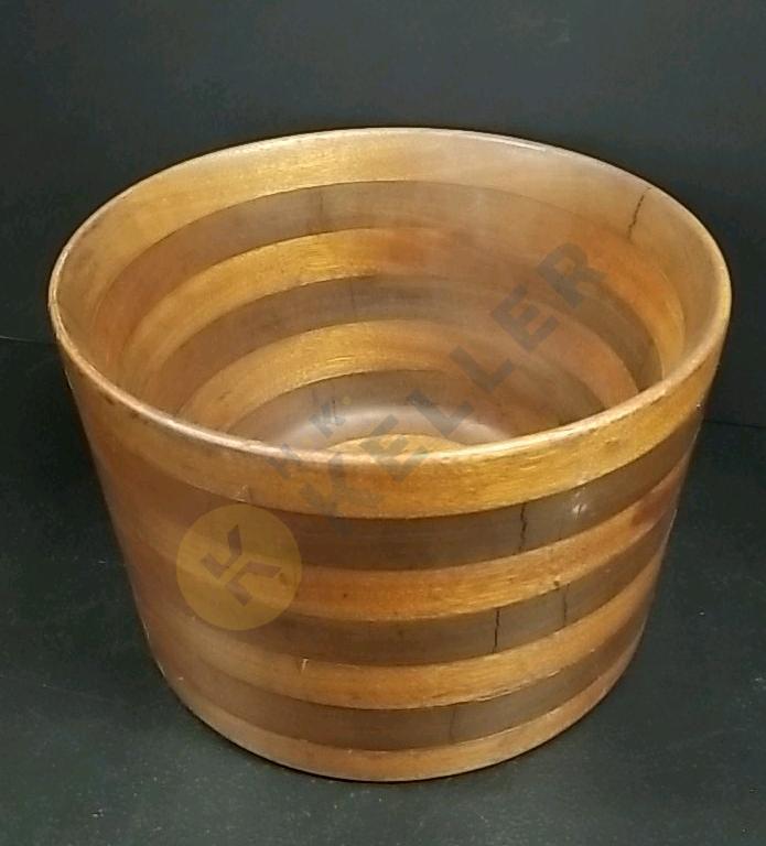 Vintage Hand Turned Alternating Wooden Bowl
