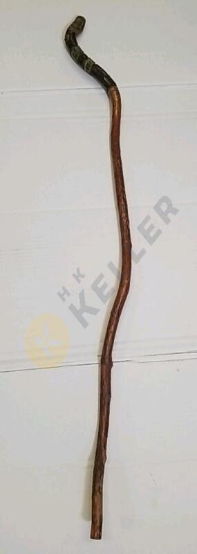Vintage Hand Carved Gnarled Wood Walking Stick