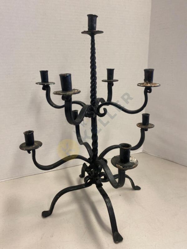 Vintage Wrought Iron Scandinavian Candelabra