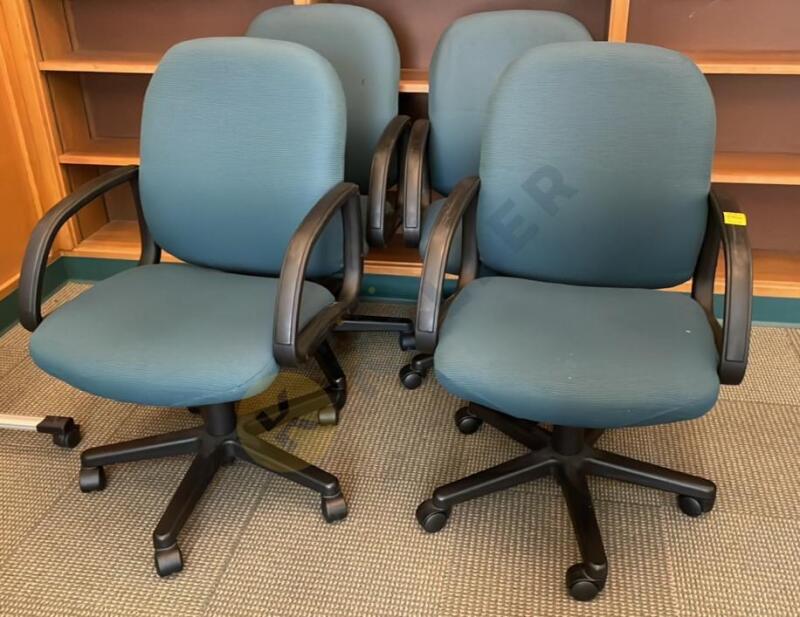 Four Upholstered Office Chairs