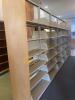 Double Sided Metal Bookshelves with Wood Endcaps and Attached Metal Rack - 6