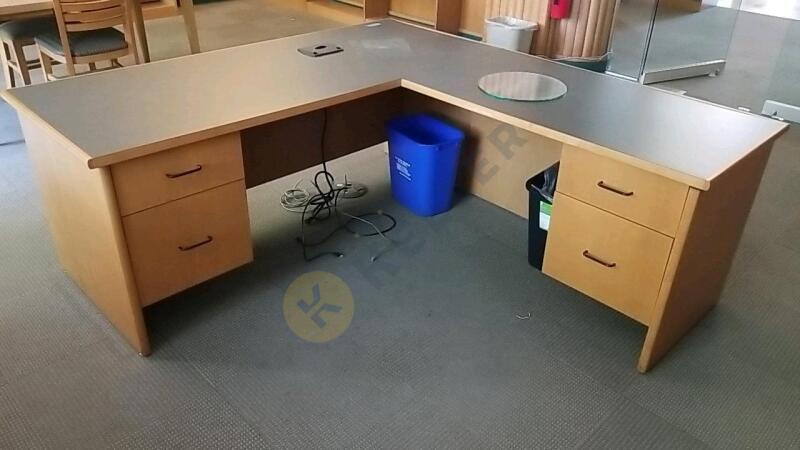 L-Shaped Desk and Office Chair