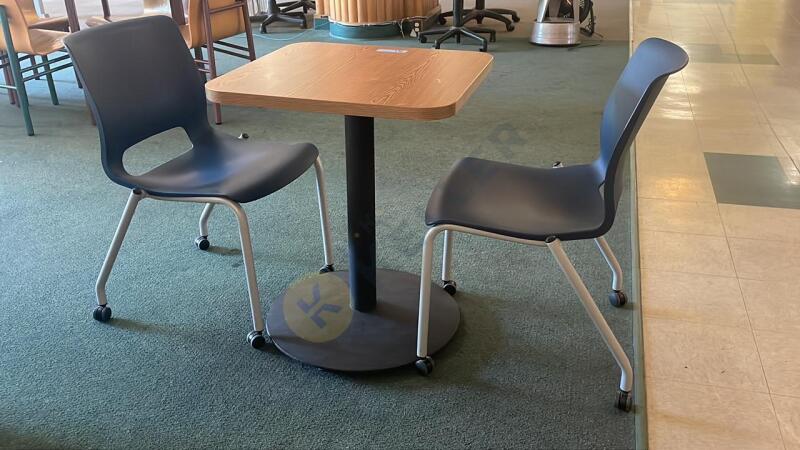 Small Table and 2 Rolling Chairs