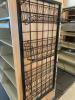 Double Sided Metal Bookshelves with Wood Endcaps and Attached Metal Rack - 3