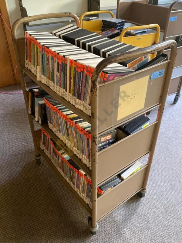 Double Sided Metal Cart With DVD's