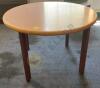 Round Wooden Table with Metal Legs - 3