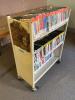 Metal Rolling Cart with DVD's