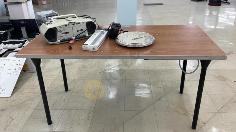 Laminate Top Table, Compact Disc Player, and More
