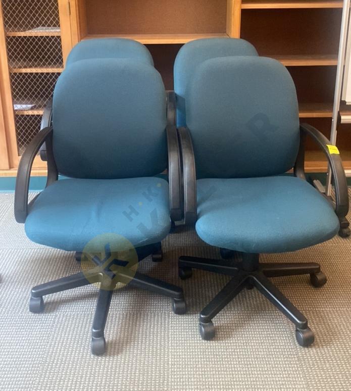 Four Upholstered Office Chairs