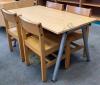 Wooden Children’s Table and 4 Chairs