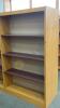 Wooden Double-Sided Bookshelf with Metal Shelves - 2