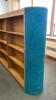 Wooden Double-Sided Bookshelf with Carpeted Endcap - 2