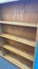 Wooden Double-Sided Bookshelf with Carpeted Endcap - 4