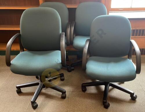 Four Upholstered Office Chairs