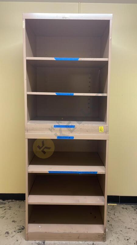 Two Stackable Metal Shelving Units