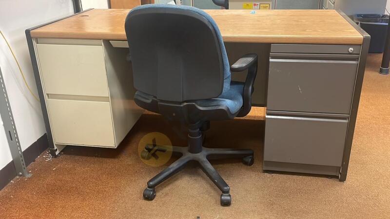 Office Desk and Rolling Swivel Chair