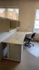 Desk, Chair with Mat, Cubicle Walls, and Shelves - 2