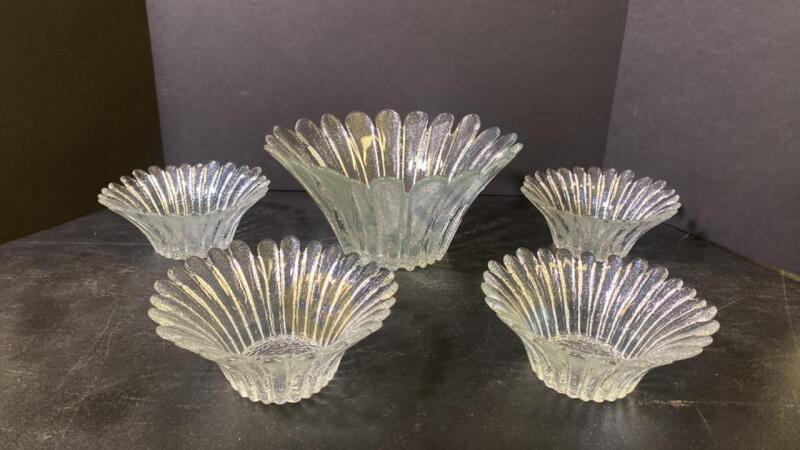 Blenko Art Glass Daisy Bowl Set