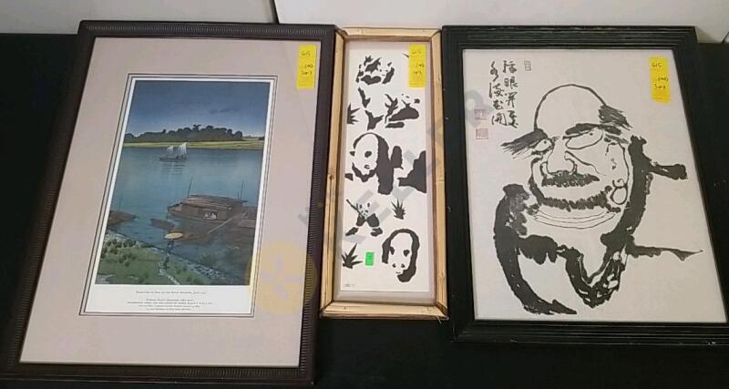 3 Framed Asian Inspired Prints