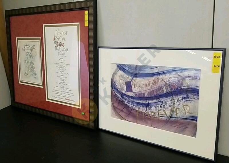 Framed Maxim's De Paris Menu and Framed Print