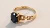 10K Gold Ring with Dark Blue Gemstone - 2