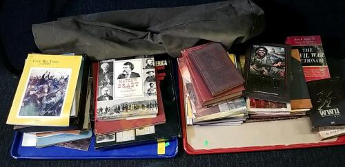 History Books, Magazines, and Vintage Military Bag