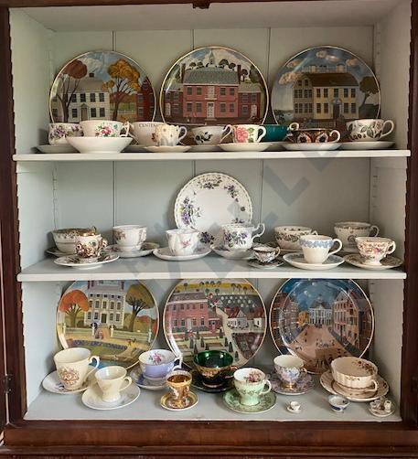 Collection of Teacups and Collectible Plates