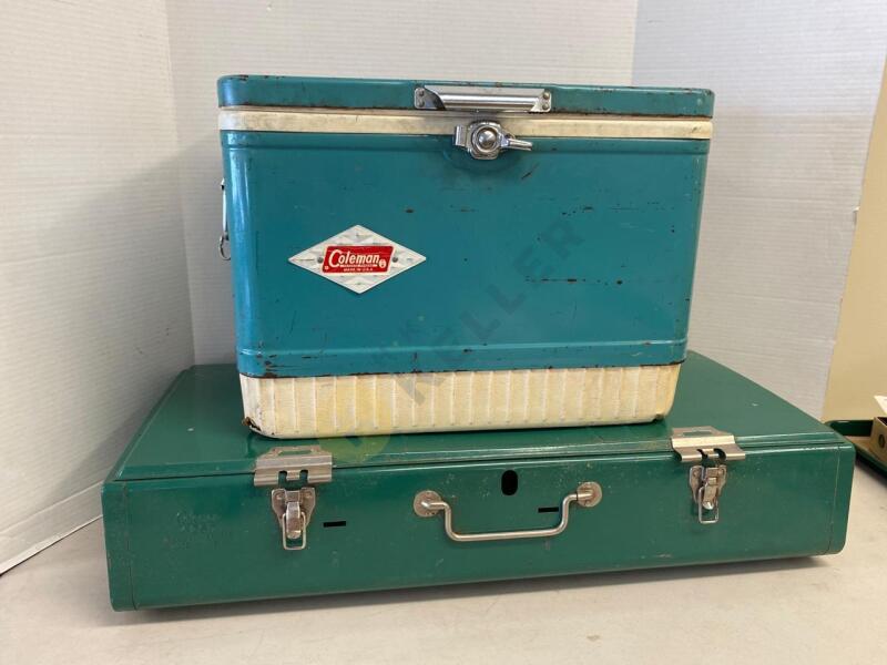 Vintage Coleman 426D Triple Burner Camp Stove and a Cooler and More
