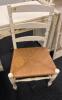 French Provincial Desk, Chair with Rush Seat, and Wicker Mirror - 5