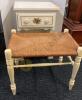 French Provincial Side Table and Stool with Rush Seat