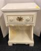 French Provincial Side Table and Stool with Rush Seat - 5