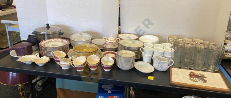 Assorted Plates, Cups, Dishware, and More