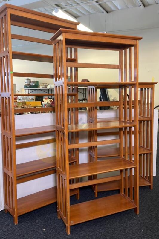 3 Wooden Shelving Units