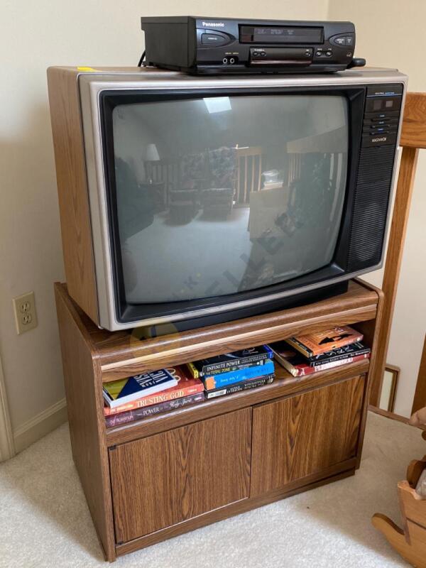 Vintage Magnavox Television, VCR, and Console