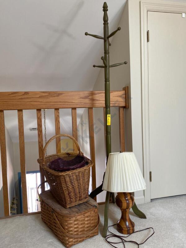 Wooden Coat Rack, Baskets, and More