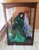 2 Porcelain Dolls in Glass Display Case