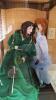 2 Porcelain Dolls in Glass Display Case - 3